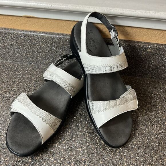 SAS Tripad Comfort White Womens 9.5M Leather Sandals Sling Back Open Toe Slip On - Picture 4 of 11